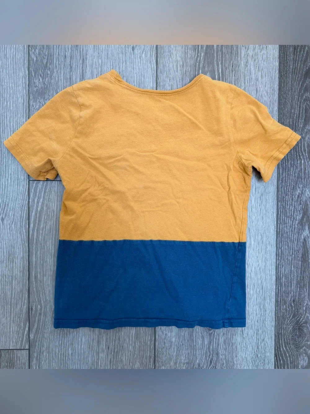 CARTERS SHORT SLEEVE COLOR BLOCK POCKET T SHIRT MUSTARD NAVY 7